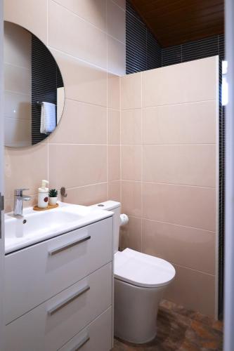 a bathroom with a toilet and a sink at Monte de São Francisco Country House in Vale de Maceira