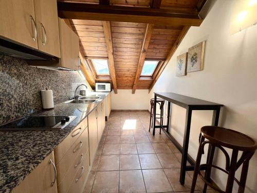 a kitchen with a sink and a counter top at Apartaments Casa Sastressa - L'Amfitriona in Espot