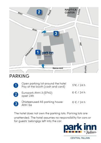 Majutusasutuses Park Inn by Radisson Central Tallinn olev sertifikaat, autasu, silt või muu dokument