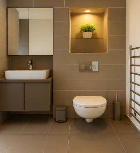 Koupelna v ubytování Bright & Modern Flat with Great Transport in Woolwich
