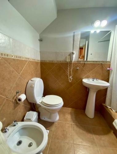 a bathroom with a toilet and a sink at Esquel Apart Loft in Esquel