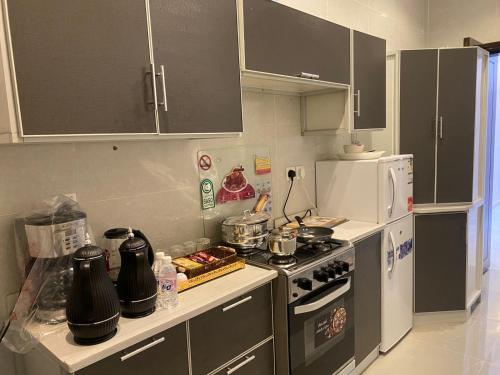 Η κουζίνα ή μικρή κουζίνα στο عين دبي للشقق المفروشة-عائلات