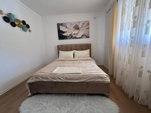 a bedroom with a bed in a room at Canyon's house in Çorovodë