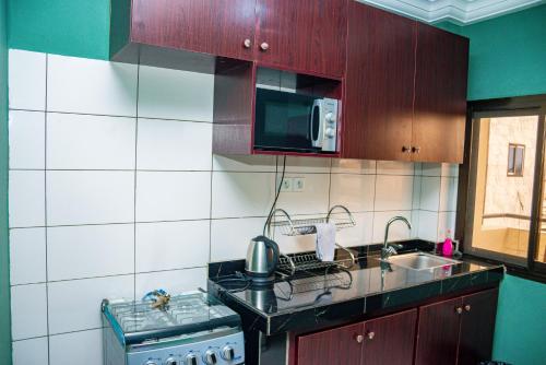 Kuchyň nebo kuchyňský kout v ubytování Residence JTC