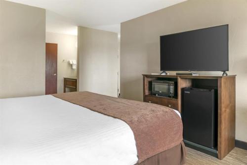 a hotel room with a bed and a flat screen tv at Best Western Port Huron Blue Water Bridge in Port Huron