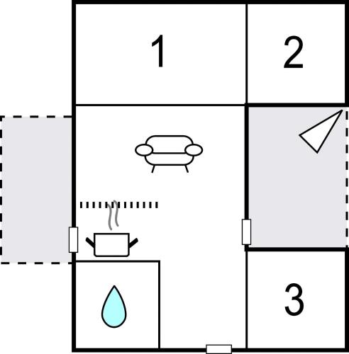 a block diagram of a house with four squares at 3 Bedroom Stunning Home In Fårvang in Brårup
