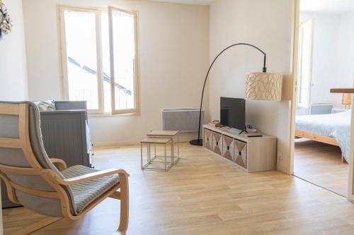 TV a/nebo společenská místnost v ubytování Charmant appartement - 5 mn Zoo de Beauval 4p