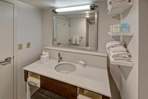 a bathroom with a sink and a mirror at Hampton Inn & Suites Clermont in Clermont