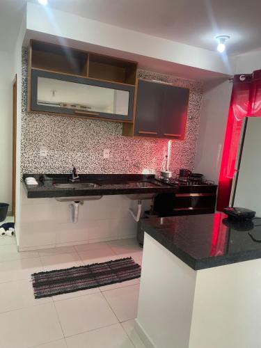 a kitchen with a sink and a counter top at Apartment - Pedro Leopoldo in Pedro Leopoldo