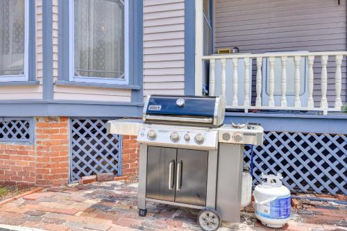 a barbecue grill in front of a house at Grand Gables Home 1 Block to St Johns River! in Palatka