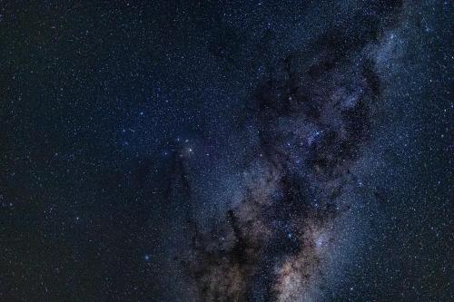 a starry night with the milky way at Surfwatch House in Kaikoura