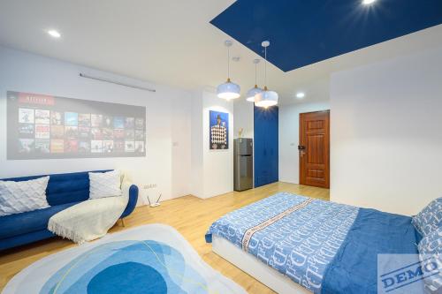 Paradise Đông Tác Hotel By Luxe Hospitalityにあるベッド