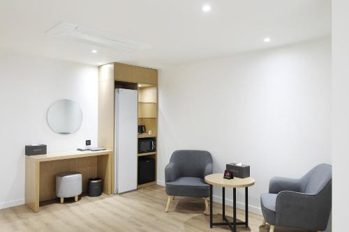Η κουζίνα ή μικρή κουζίνα στο BrownDot Hotel Hongseong Naepo