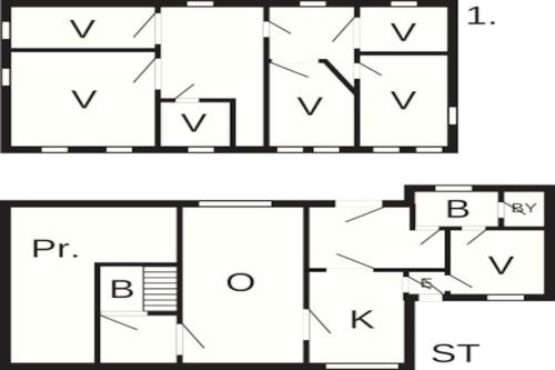 two diagrams of a house at 15 person holiday home in Flatanger in Stokke