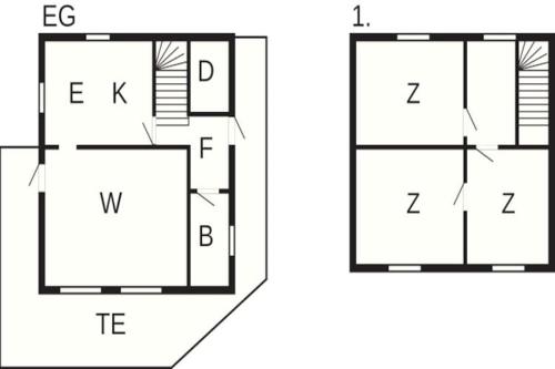 two diagrams showing the dimensions of a house at 6 person holiday home in Olderdalen in Olderdalen
