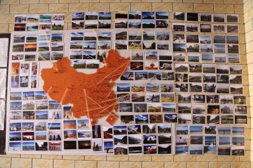 a collage of photos on a wall at 喀什故人归国际青年旅舍 Kashgar Returning Friends International Youth Hostel in Kashgar