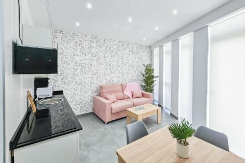 TV a/nebo společenská místnost v ubytování Ro's Lil Suites San Juan Alicante