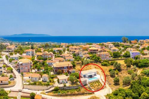 an aerial view of a suburb with a house at Casa di Pietra in Lakithra