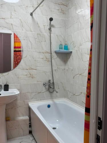 Koupelna v ubytování Prime Apartments Kostanay 2