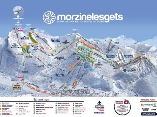 - une carte d'une station de ski dans la neige dans l'établissement Duplex 2 pièces à Morzine, proche télécabine, 4 pers - FR-1-573-137, à Morzine