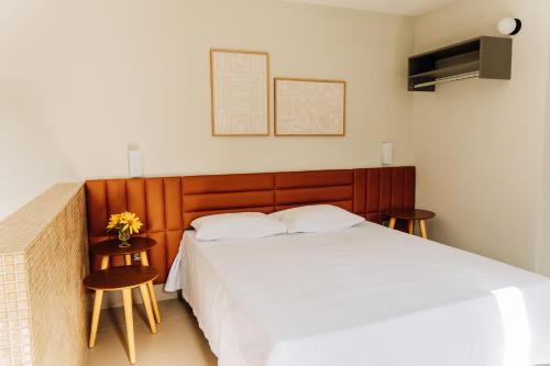 Кровать или кровати в номере TABULEIRO loft novo, moderno e espaçoso