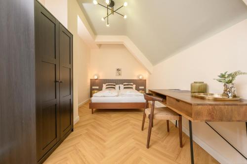Cama o camas de una habitación en Palais Palffy Suits