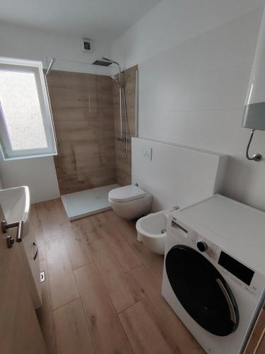 Koupelna v ubytování Apartmaji Sopotnik