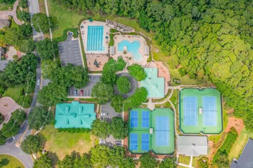 an aerial view of an estate with a pool at 2 BR Secluded patio with courtyard 5107P2 in Saint Augustine
