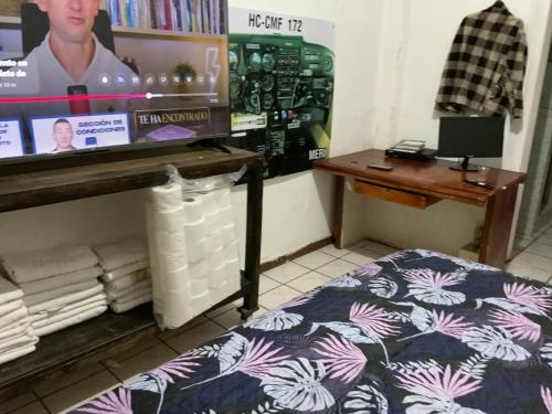 TV a/nebo společenská místnost v ubytování Hostal Almagro