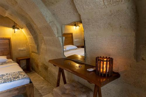 Katil atau katil-katil dalam bilik di feris cave hotel