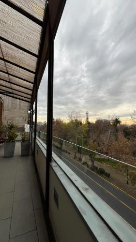 a balcony with a view of a road at BHB Hotel Boutique in Santiago