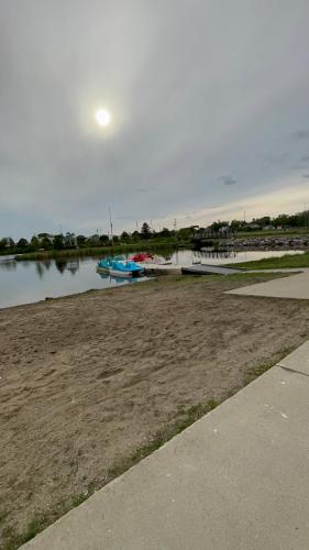 a body of water with boats in the water at Dakota Inn in Huron