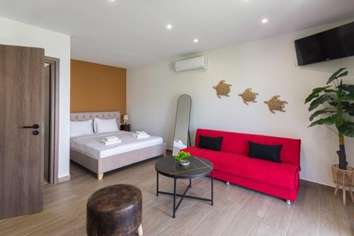 Postel nebo postele na pokoji v ubytování Twin Escape Sea & Corfu town