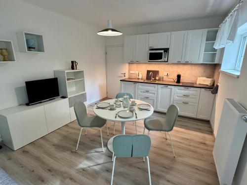 Dapur atau dapur kecil di Byt u letiště v Praze