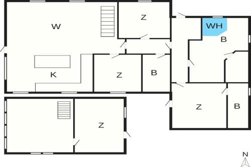 a floor plan of a house at 4 star holiday home in Nørre Nebel in Nørre Nebel