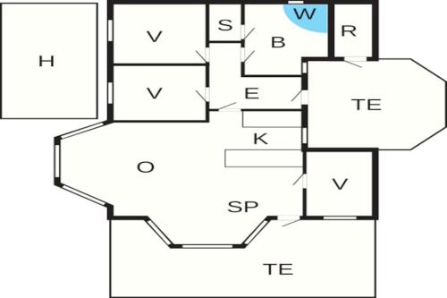 a block diagram of a house at 6 person holiday home in Bindslev-By Traum in Stabæk
