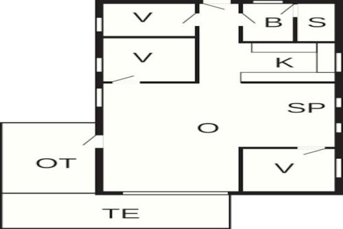 a floor plan of a house with at 6 person holiday home in Ørsted-By Traum in Ørsted