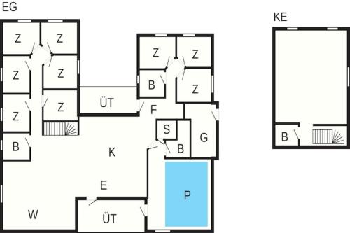 a floor plan of a house at 5 star holiday home in Højslev in Højslev