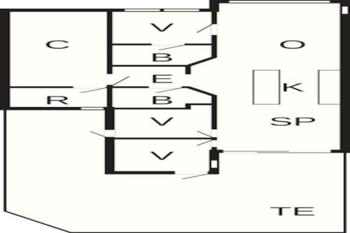 a block diagram of a house at 6 person holiday home in Gilleleje-By Traum in Gilleleje