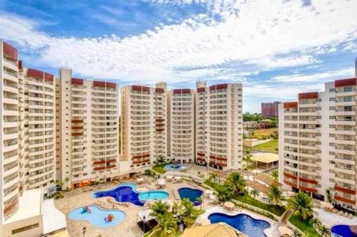 an aerial view of a resort with two pools at Wyndhan Royal Hotel Resort Olimpia in Olímpia