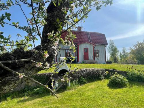 a small house with a tree in front of it at 6 person holiday home in Kristdala in Kristdala