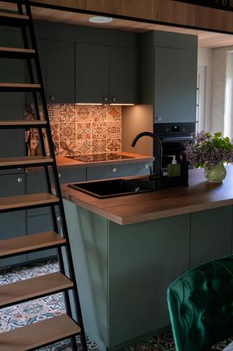 Dapur atau dapur kecil di Pramogų namelis