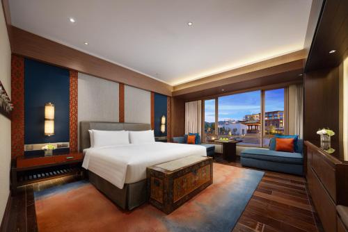 Katil atau katil-katil dalam bilik di Shangri-La Lhasa