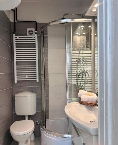 a bathroom with a toilet and a sink at Apartment Laura in Senj
