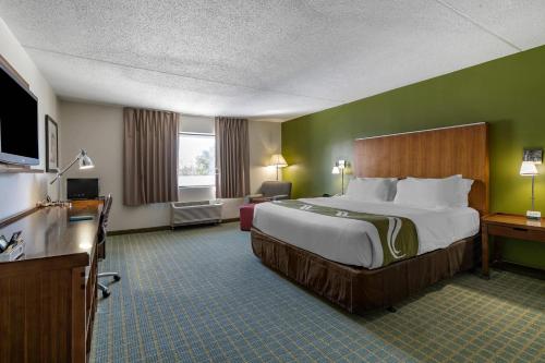 a hotel room with a large bed and a television at Quality Inn Lexington -Horse Park in Lexington