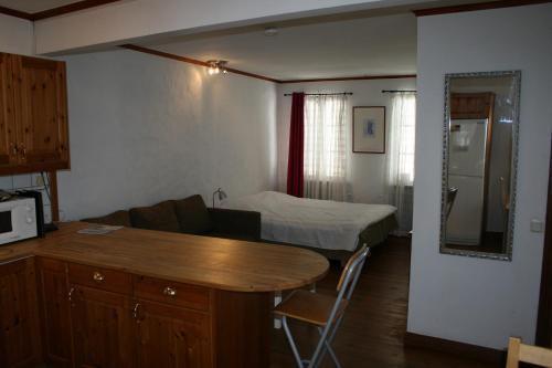 Kuchyň nebo kuchyňský kout v ubytování Visby Innerstad Lägenheter & Rum