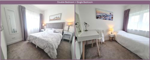 Katil atau katil-katil dalam bilik di Double & Single Room Options in Quiet, Relaxing Home in Frankfield
