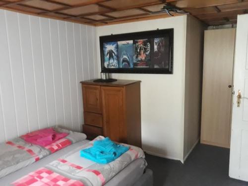 Postel nebo postele na pokoji v ubytování Haus in Malchow