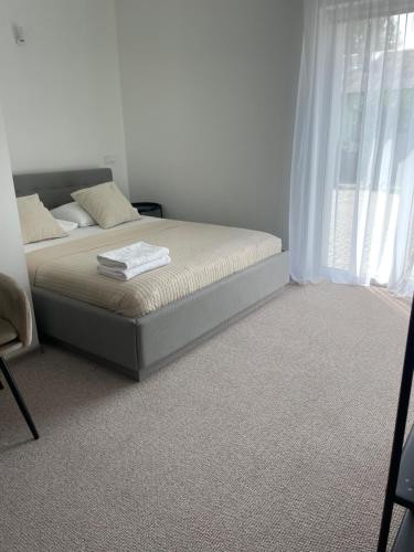 Katil atau katil-katil dalam bilik di Izabelės apartamentai
