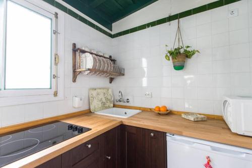 a kitchen with a sink and a counter top at Tradicional Oasis Sevillano in Seville